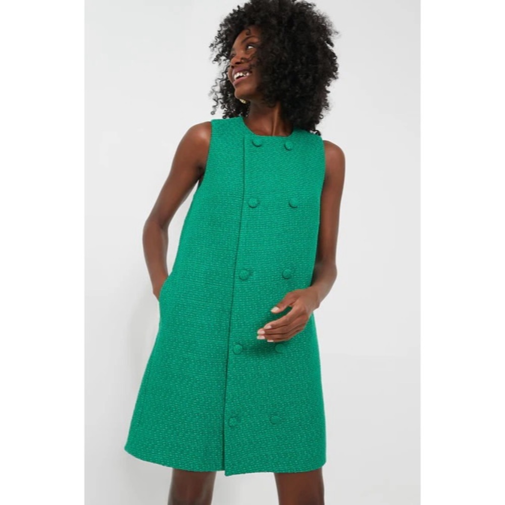 Pomander Place Green Textured Sleeveless Mini Dress